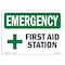 Signmission OSHA Emergency Sign, 7" Height, Rigid Plastic, First Aid Station, Landscape, EM-P-L-10328 OS-EM-P-710-L-10328 - alternate 1